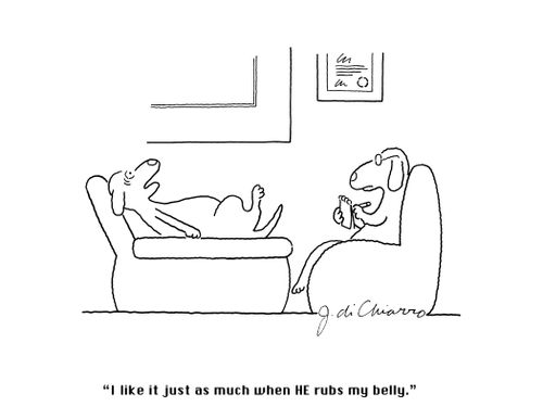 "I like it just as much when HE rubs my belly."