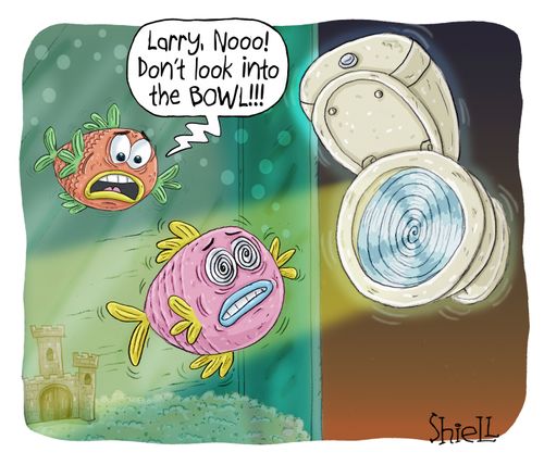 "Larry, nooo! Don't look into the BOWL!!!"