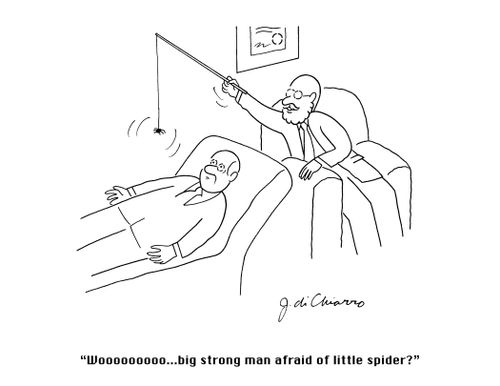 "Woooooo... big strong man afraid of a little spider?"