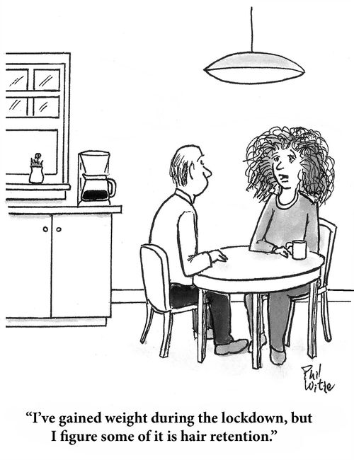 "I've gained weight during lockdown, but I figure some of it is hair retention."