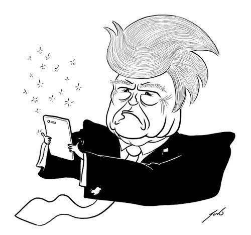 Donald Trump on his phone
