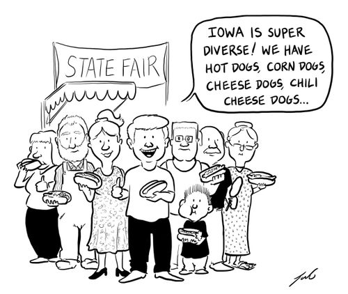 "Iowa is super diverse. We have hot dogs, corn dogs, cheese dogs, chili cheese dogs..."