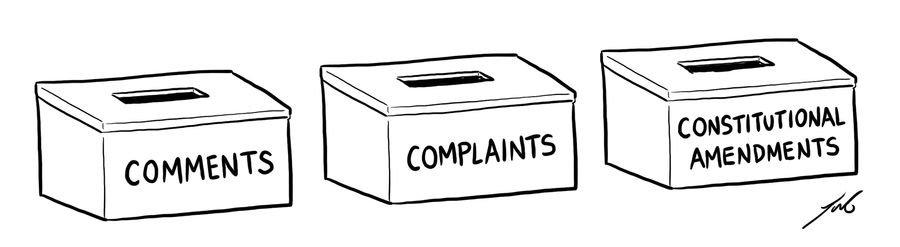Comments. Complaints. Constitutional Amendments.