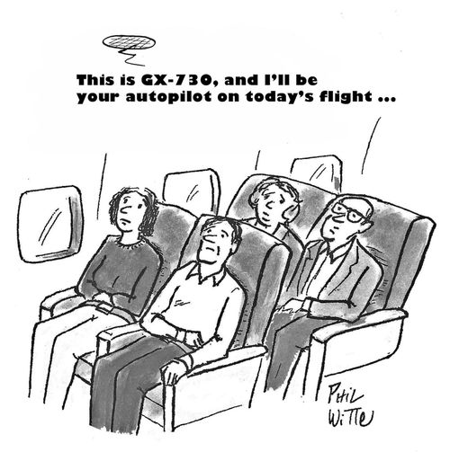 "This is GX-730, and I'll be your autopilot on today's flight..."