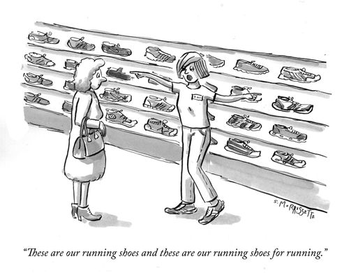 "There are our running shoes and these are our running shoes for running."