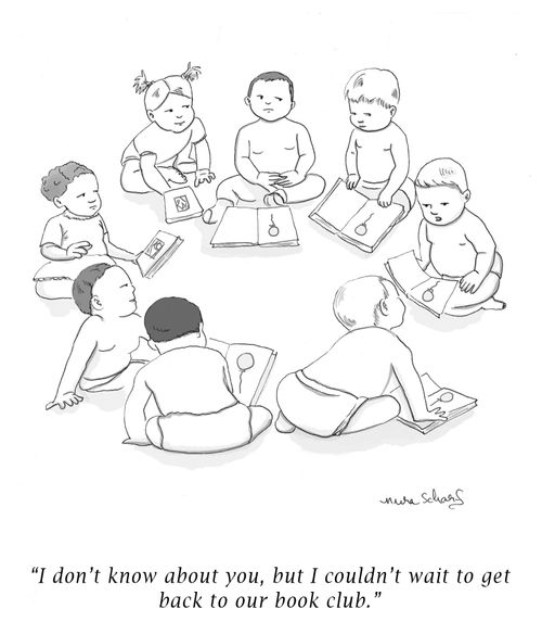 "I don't know about you, but I couldn't wait to get back to our book club."