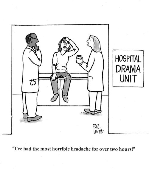 "I've had the most horrible headache for over two hours!"
