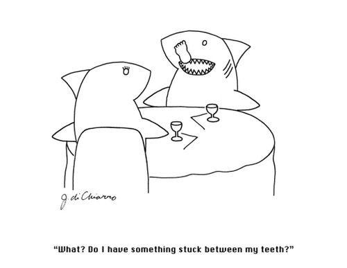 "What? Do I have something stuck between my teeth?"