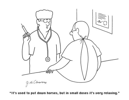 "It's used to put down horses, but in small doses it's very relaxing."