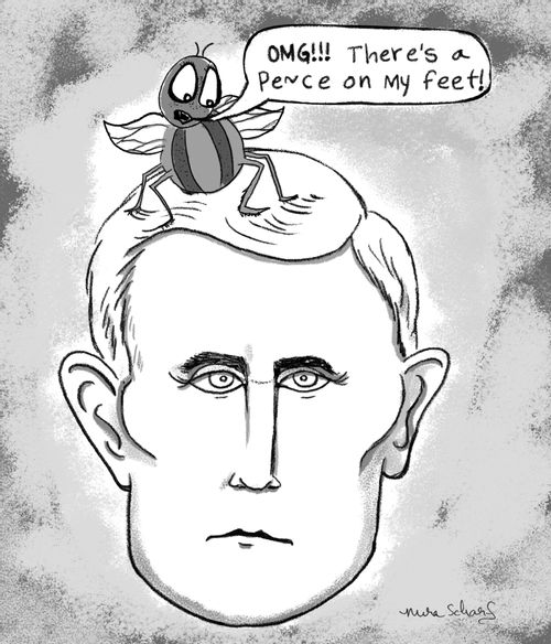 "OMG!!! There's a pence on my feet!"