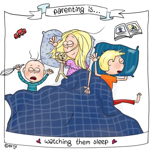 Parenting is... watching them sleep.