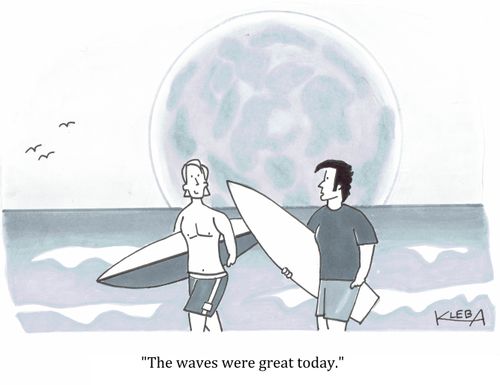 "The waves were great today."