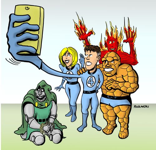Superheroes take a selfie