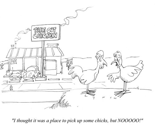 "I thought it was a place to pick up some chicks, but NOOOOO!"