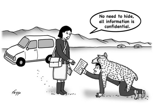 "No need to hide, all information is confidential."