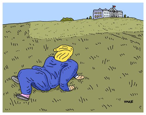 Trump crawls back to the Whitehouse.