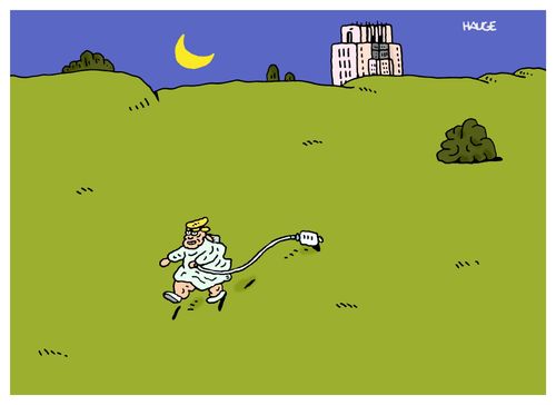 Trump escaping the hospital