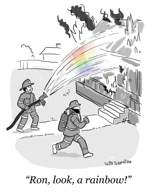"Ron, look, a rainbow!"