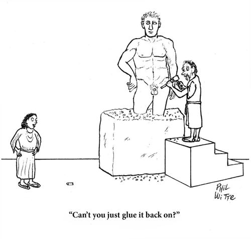 "Can't you just glue it back on?"
