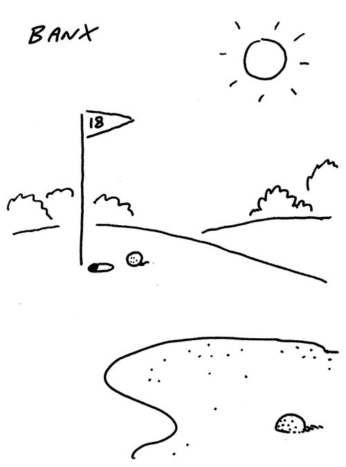 A golf ball by the 18 hole