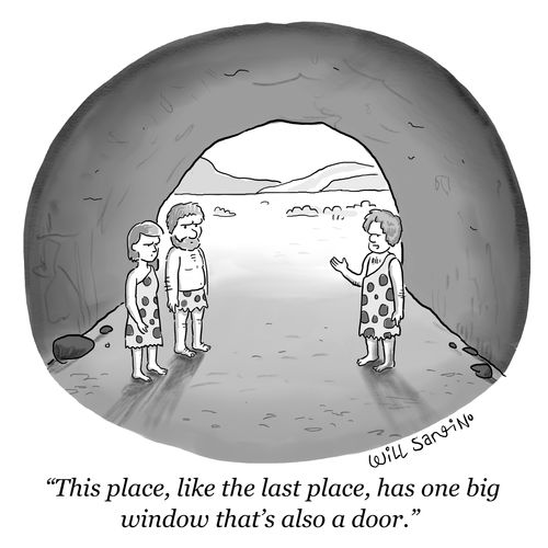 "This place, like the last one, has one big window that's also a door."
