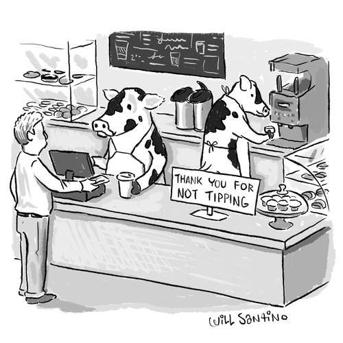Cows sign 'Thank you for not tipping."