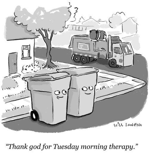 "Thank god for Tuesday morning therapy."