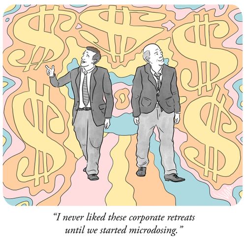 "I never liked these corporate retreats until we started microdosing."