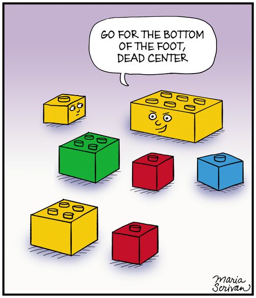 "Go for the bottom of the foot, dead centre."