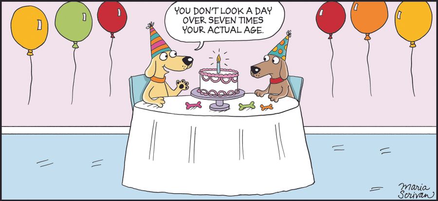 "You don't look a day over seven times your actual age."