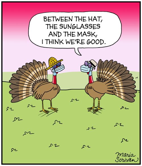 "Between the hat, the sunglasses and the mask, I think we're good."