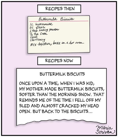 Recipes then vs Recipes now.