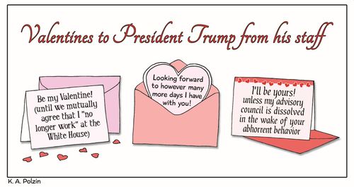 Valentines to President Trump from his staff