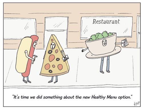 "It's time we did something about the new Healthy Menu option."