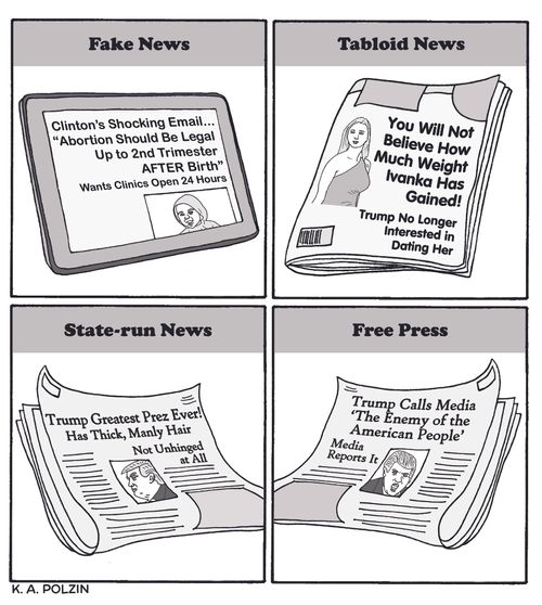 Fake News - Tabloid News - State-run News - Free Press