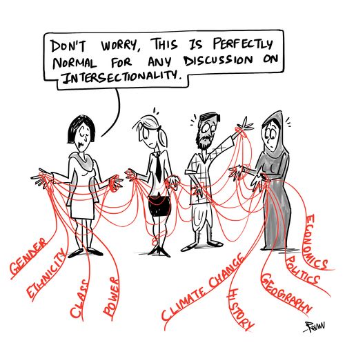 "Don't worry, this is perfectly normal for an discussion on intersectionality."