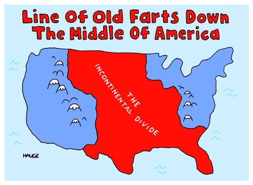 Line of Old Farts Down the Middle of America