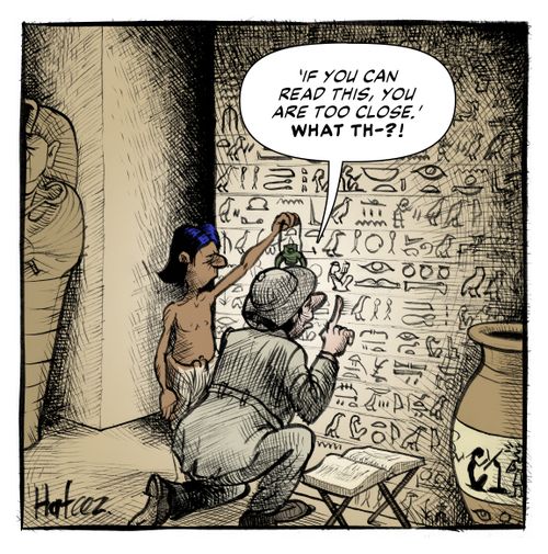 "'If you can read this, you are too close.' WHAT THE-?!"