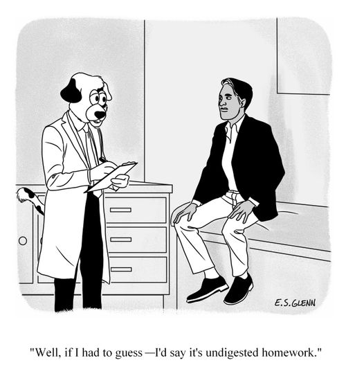 "Well, if I had to guess -- I'd say it's undigested homework."
