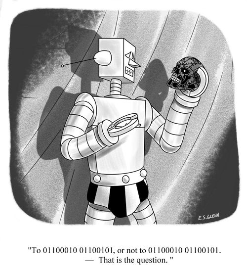 "To 01100010 01100010 01100101. – That is the question."