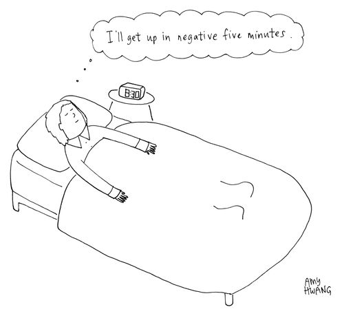 "I'll get up in negative five minutes."