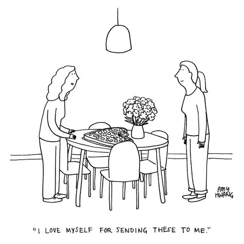 "I love myself for sending these to me."