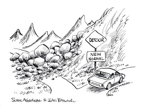 A car takes a detour to the 'New Normal'.