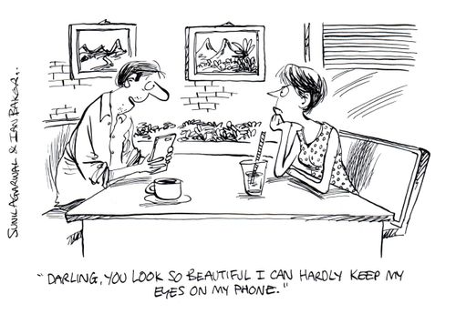 "Darling, you look so beautiful I can hardly keep my eyes on my phone."