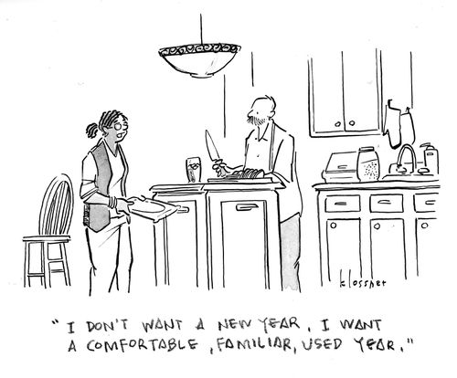 "I don't want a New Year, I want a comfortable, familiar, used year."