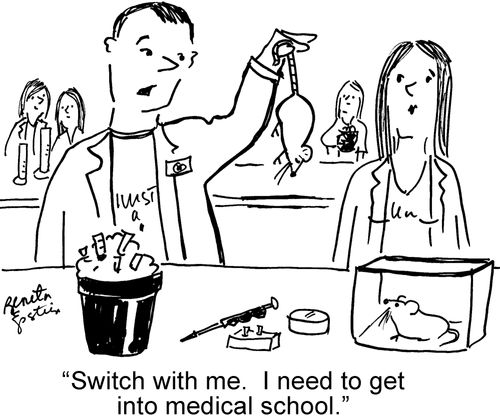 "Switch with me. I need to get into medical school."