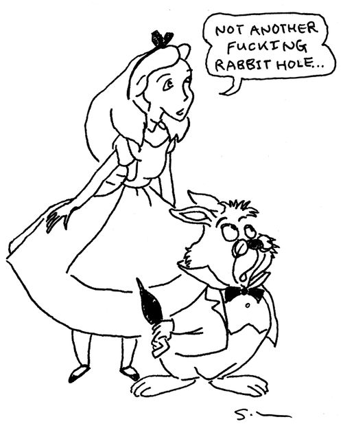 "Not another f***ing rabbit hole..."