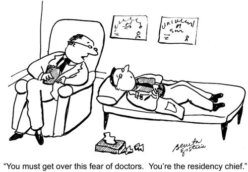 "You must get over this fear of doctors. You're the residency chief."
