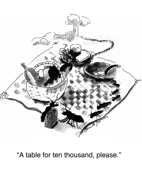 "A table for ten thousand, please."