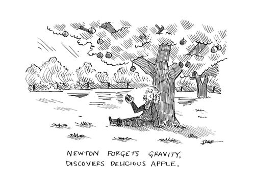Newton forgets gravity, discovers delicious apple
